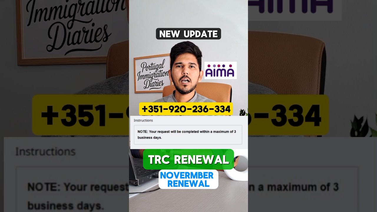 How to Renew Portugal TRC Card 2025 | AIMA Portal Auto Renewal for November Expiry