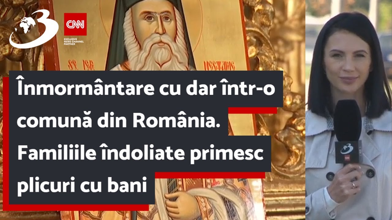 Înmormântare cu dar într-o comună din România. Familiile îndoliate primesc plicuri cu bani
