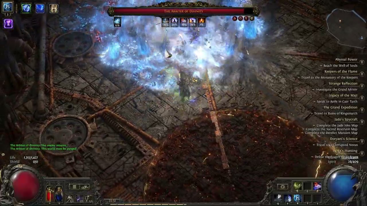 [Path of Exile 2 0.5 Runes of Aldur] Oracle Archmage Grim Pillar Totems vs Uber Arbiter of Divinity