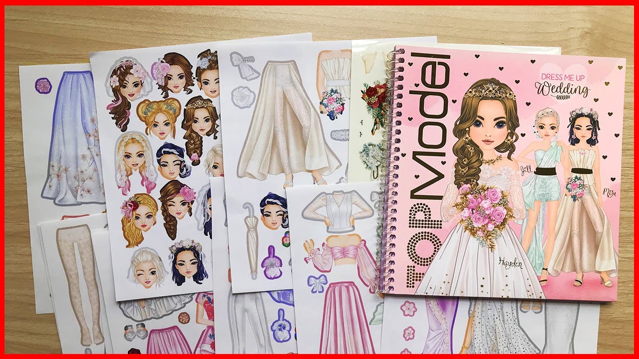 Sticker hình dán váy đầm cô dâu xinh đẹp - Sticker dress me up wedding top model (Chim Xinh channel)