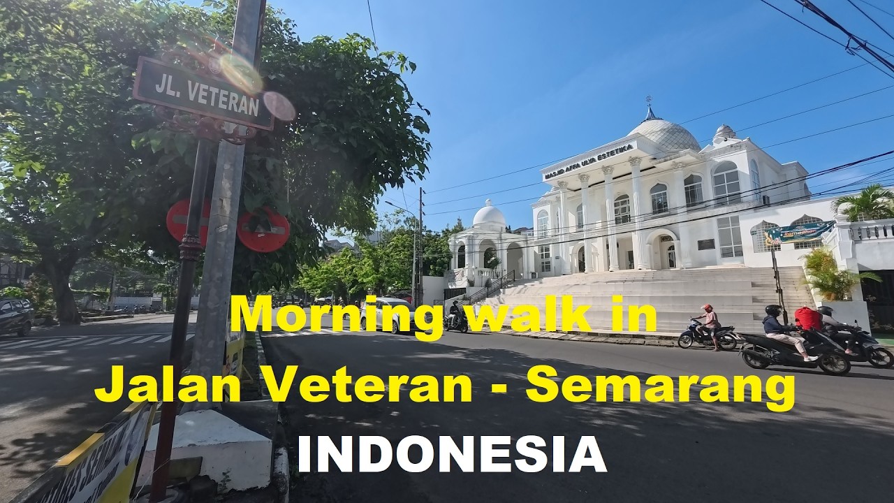 Jalan pagi menyusuri Jalan Veteran, Semarang | Jalan Kota Indonesia 4K