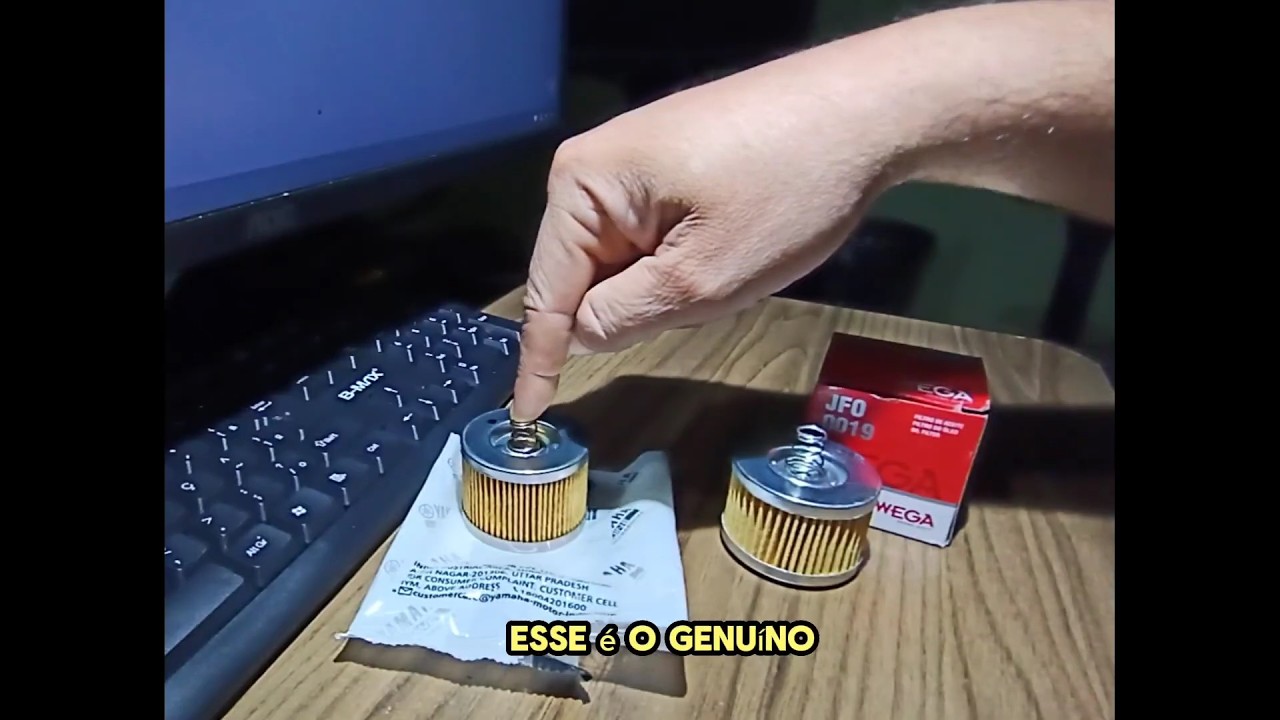 Diferença entre filtros de óleo para moto - original / genuíno Yamaha com um paralelo Wega