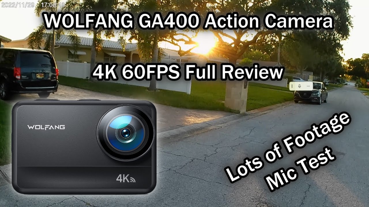WOLFANG GA400 Action Camera 4K 60FPS Full Review With Mic Test and Day And Night Live Footage