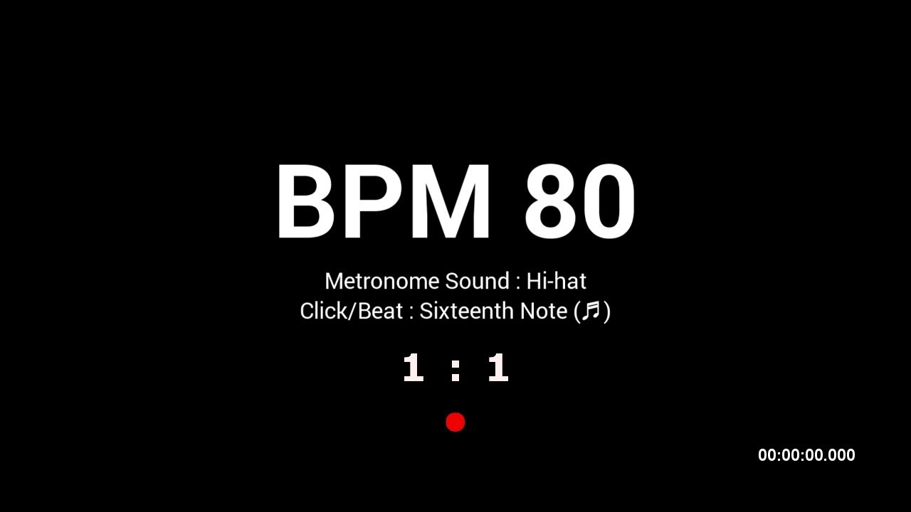 Metronome BPM 80 / Hi-hat / 16th (Closed)