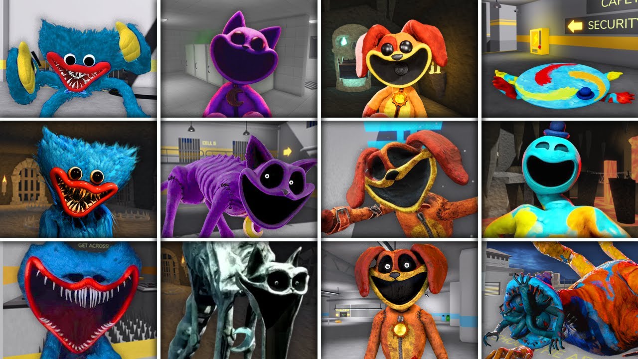EVOLUTION OF All BOSSES JUMPSCARES - Poppy Playtime 1,2,3,4 in BARRY'S PRISON RUN!