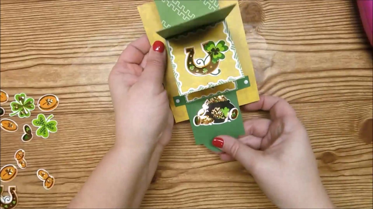 Creating with Cricut-St. Patrick's Day Waterfall Card