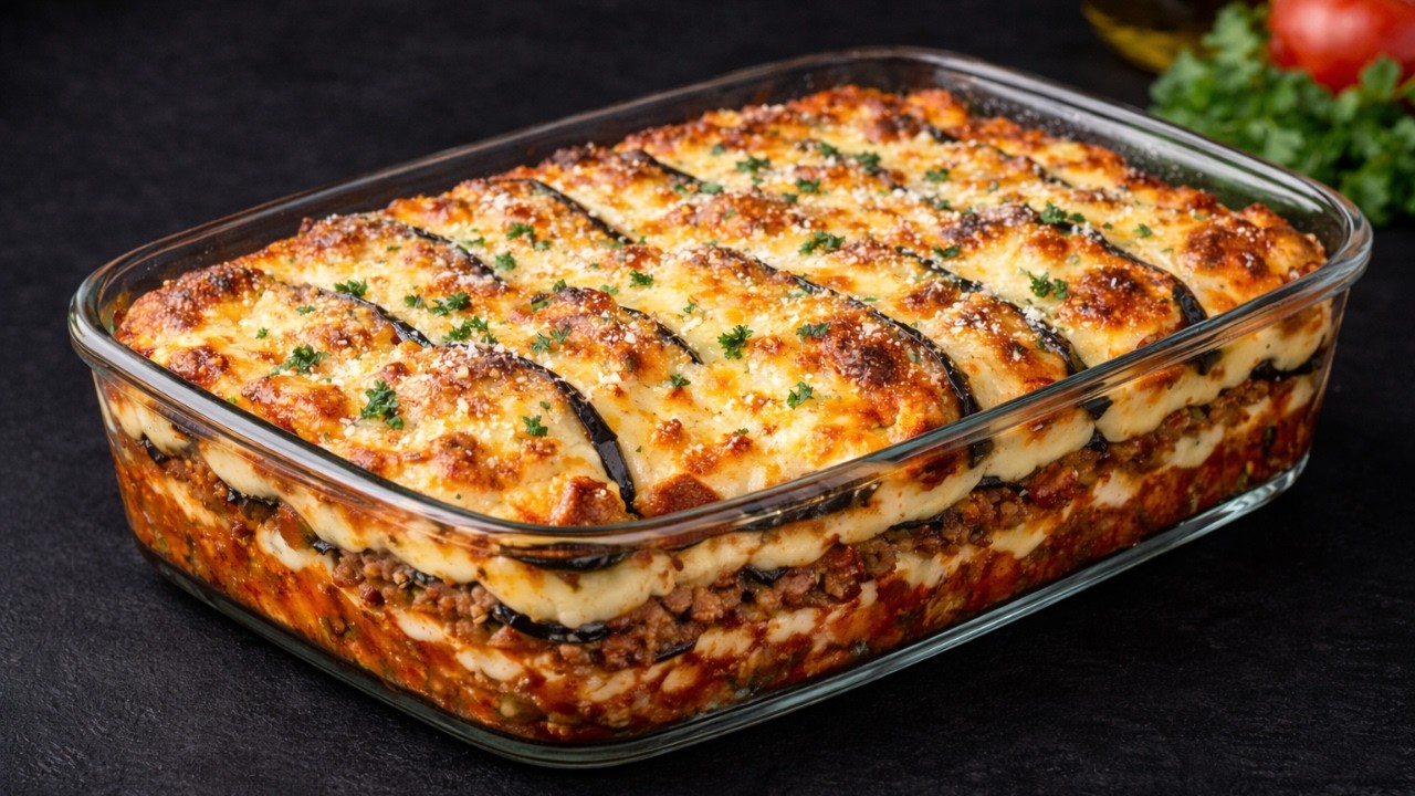 Auberginen-Lasagne ohne Pasta | Extra cremig & herzhaft