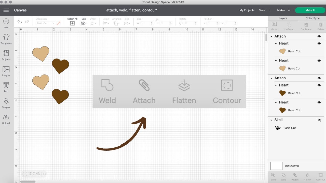 THE ATTACH, WELD, FLATTEN, & CONTOUR TOOLS IN CRICUT DESIGN SPACE | Cricut Design Space Tools