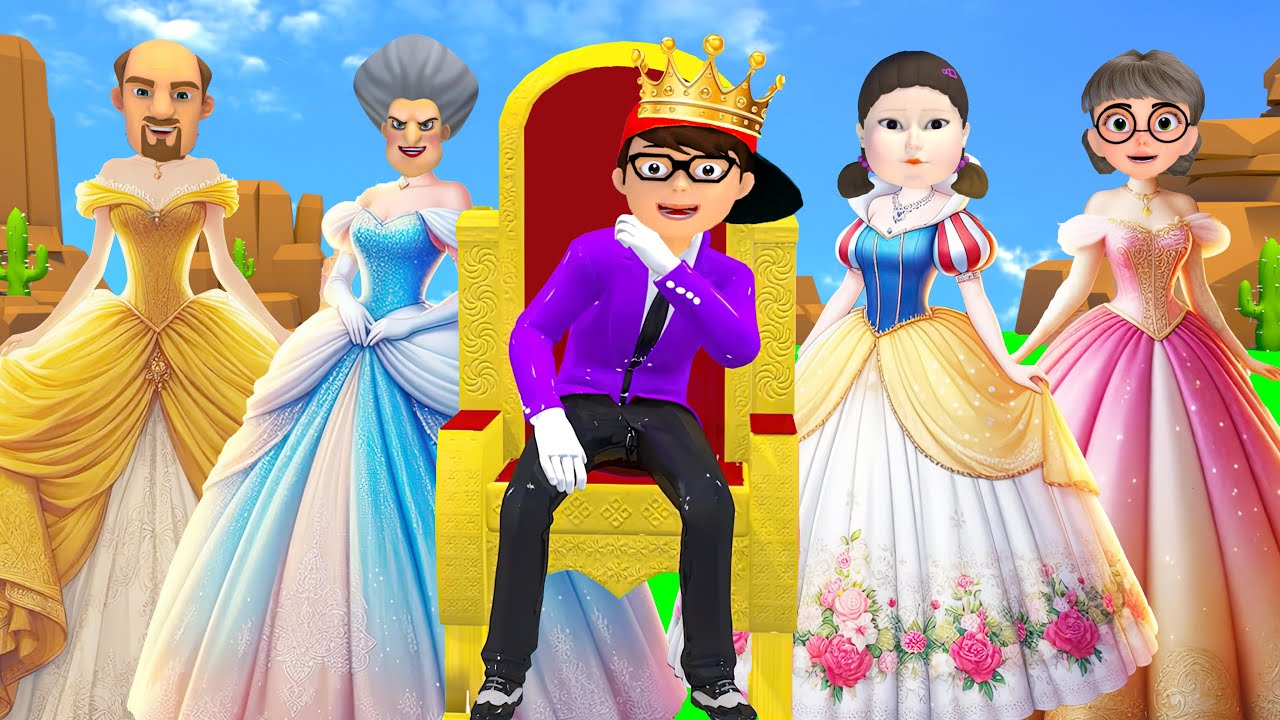 Scary Teacher 3D vs Squid Game Draw And Princess Dress Nice or Error Dressing Room 5 Times Challenge