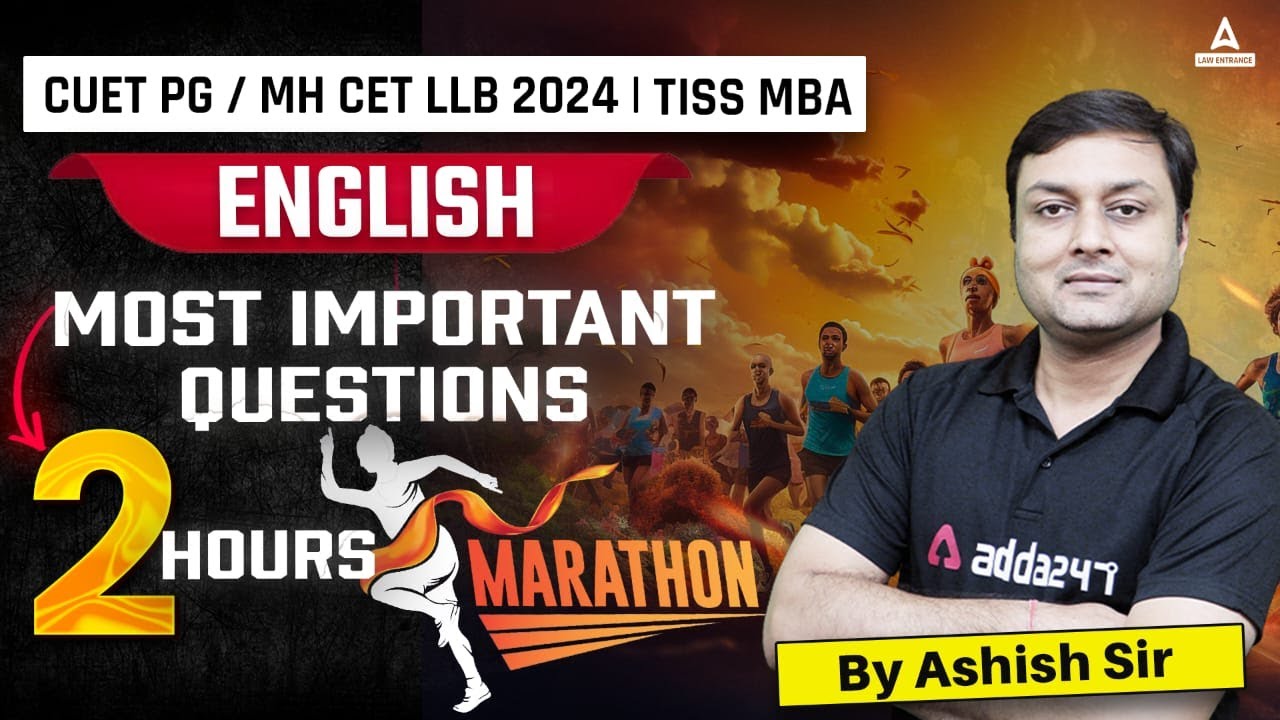 CUET PG LLB | MH-CET LLB 2024 | English Marathon Class | Most Important Questions | By Ashish Sir