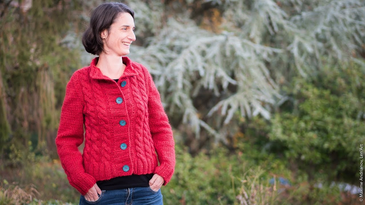 Veste avec torsades 1/5 — Dos