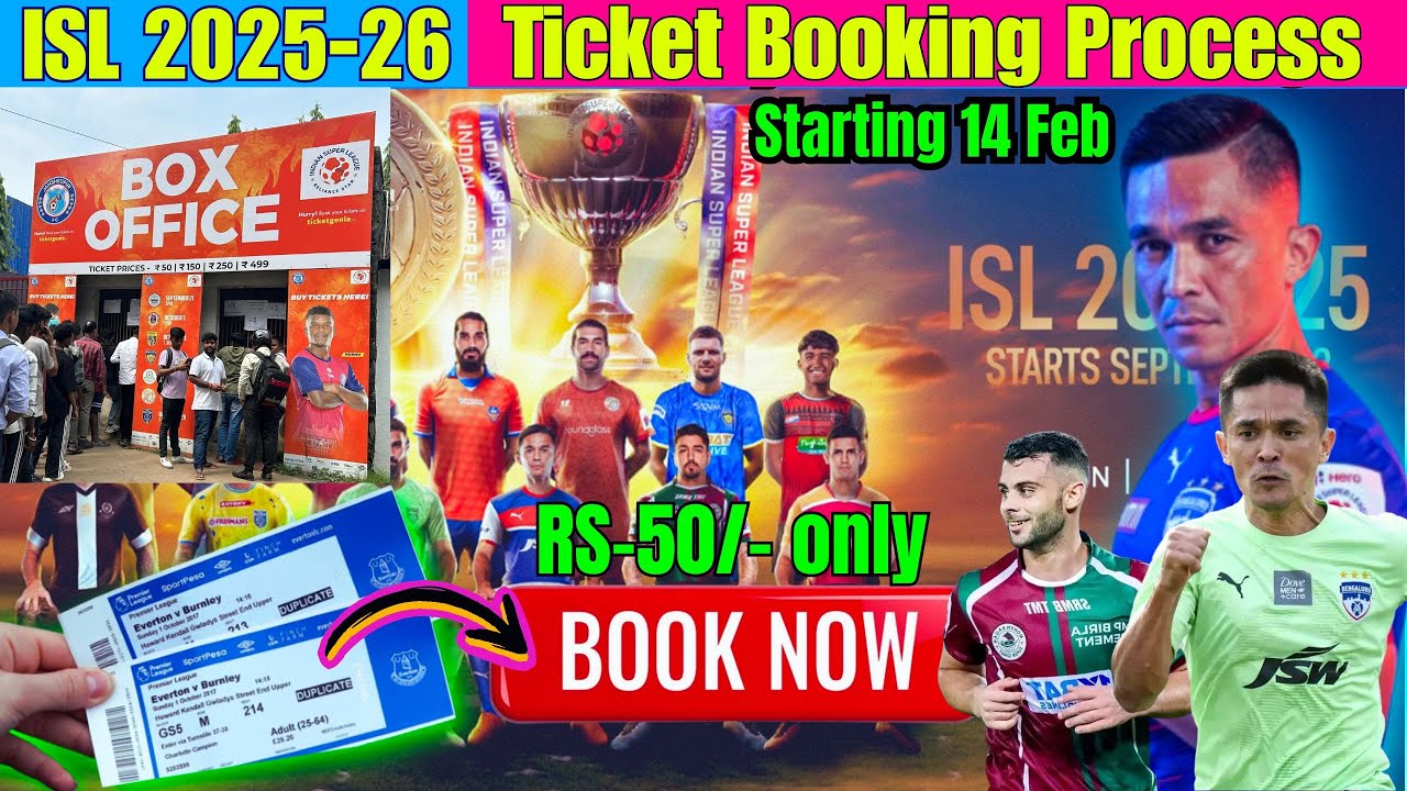 ISL 2025-26 Ticket Book now.Kokata Derby Mohun Bagan vs East Bengal Ticket Book Now.Saltlake Stadium