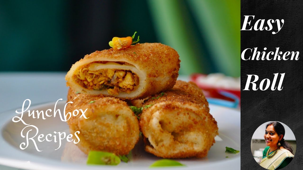 Kerala Style Chicken Roll || രുചിയൂറും ചിക്കൻ റോൾ | Kids Lunch  Box Recipe || Chicken Wrap Ep:739
