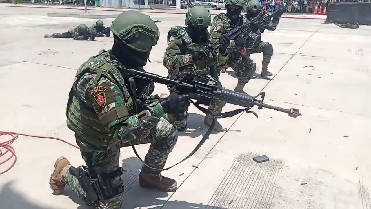 atrações realizadas pelas forças especiais de fuzileiros navais FFDTL em Fatuhada Dili Timor-Leste.
