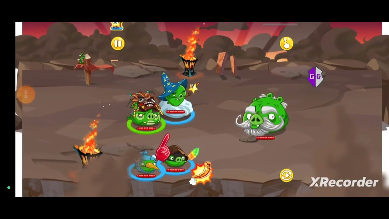 [Angry birds epic Impaired] My teams of Pigs vs  the Old Man!