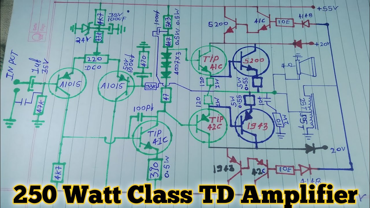 Class TD Amplifier Circuit Diagram⚡250 Watt Class TD Amplifiers Explained✅ अब बनेगा TD Amplifier...?