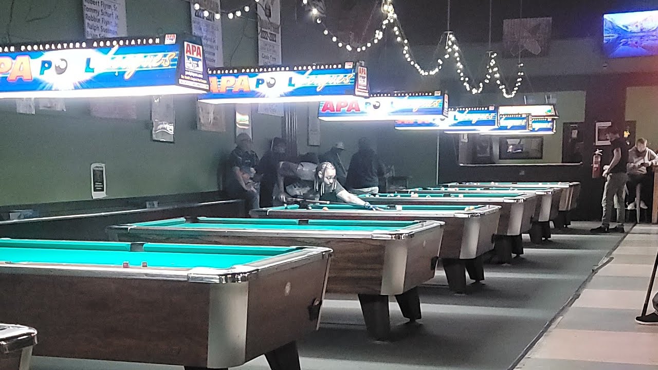 Practice match Sarah vs Curtis, 4 - 8 Ball racks, 4 - 9 Ball Racks, Race to 5, shootout tie breaker