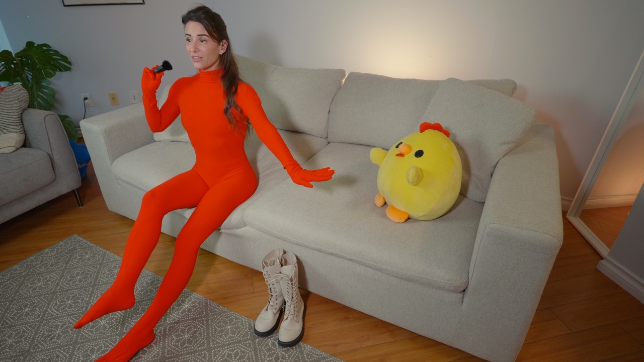 Nylon Bodysuit Try-On | Christmas Stockings Meets Santa's Helper | Zentai Encasement