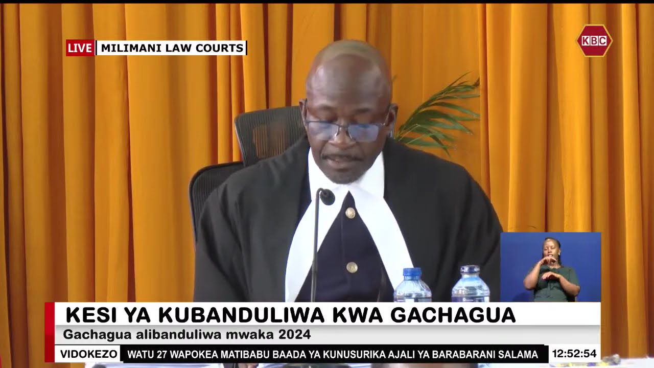 High Court Judge Eric Ogola begins reading Judgement in Gachagua Impeachment Case