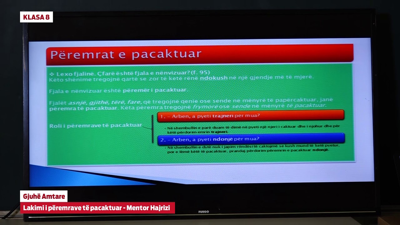 8220 - Gjuhë shqipe - Lakimi i përemrave të pacaktuar