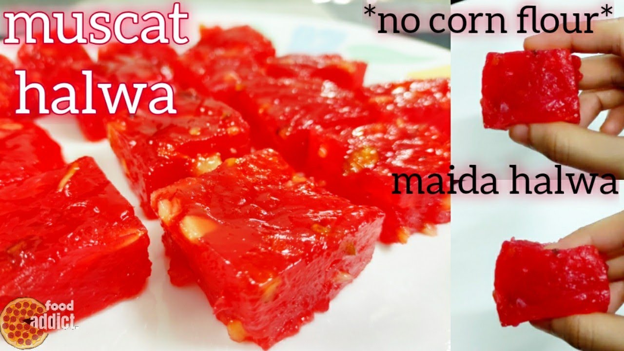 muscat halwa | mascat halwa recipe | muscoth halwa | halwa with no corn flour
