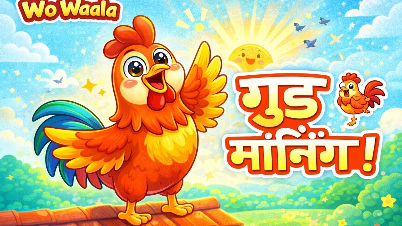 गुड मॉर्निंग मुर्गा 🐓 | Hindi Kids Morning Song | Action Rhyme | Wo Waala