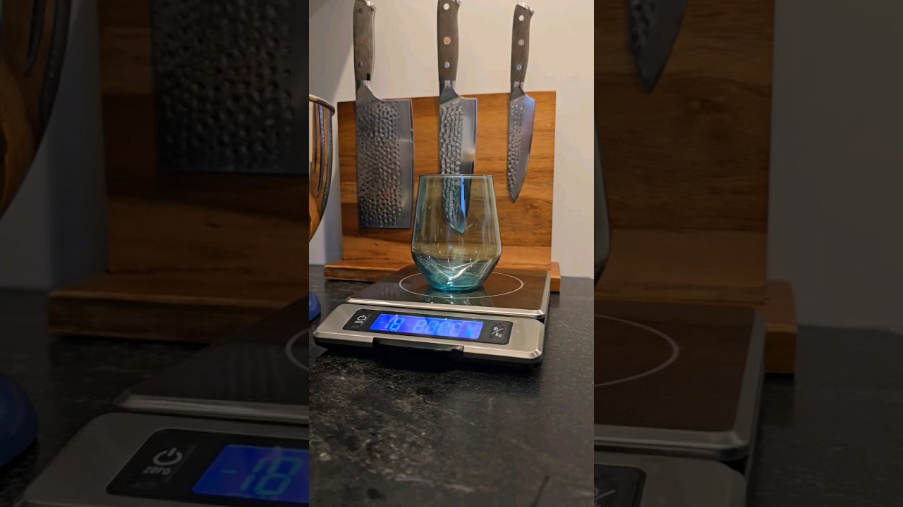 Weighing cold brew ingredients with the @oxo  Stainless Steel Scale with Pull-Out Display (11 lb)