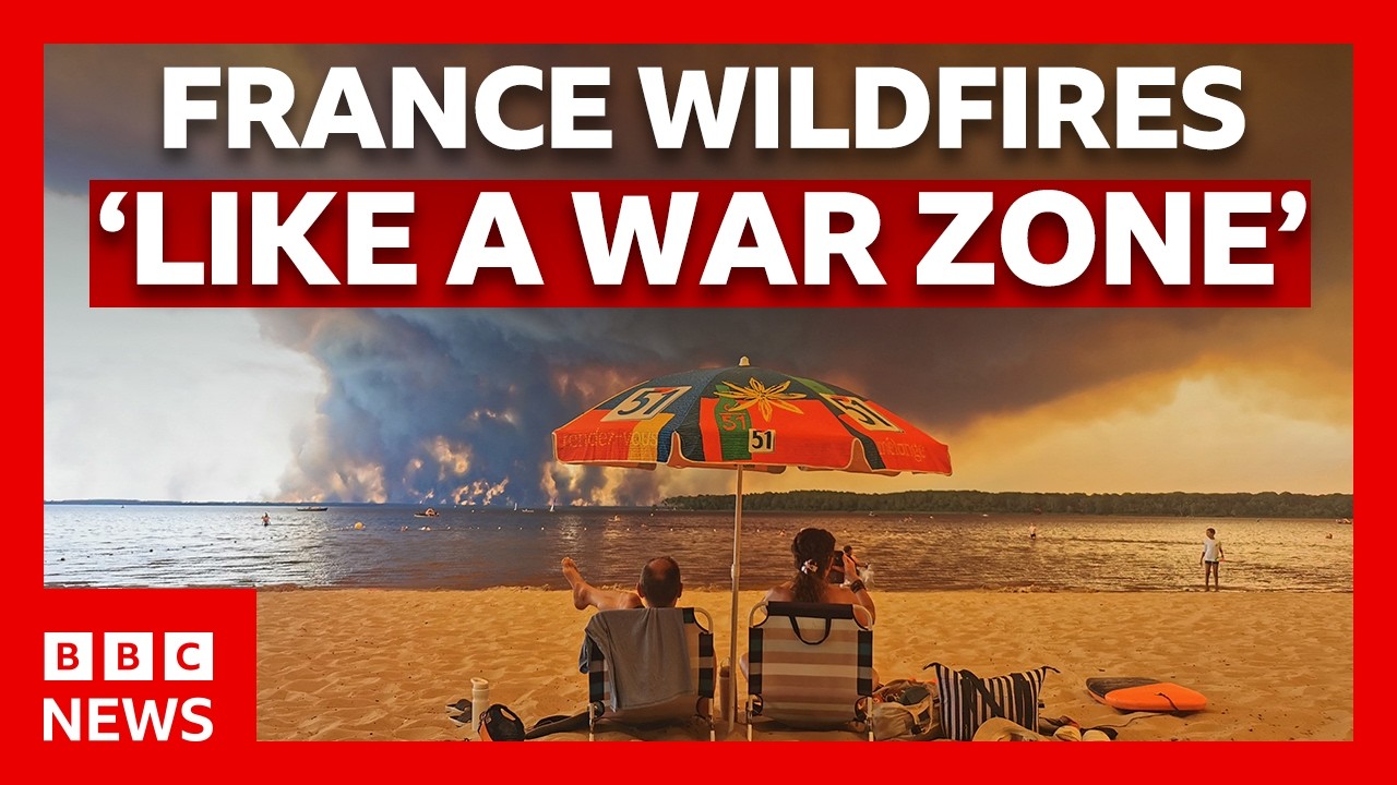 &lsquo;Never-seen-before' wildfire closing in on Bordeaux, France | BBC News