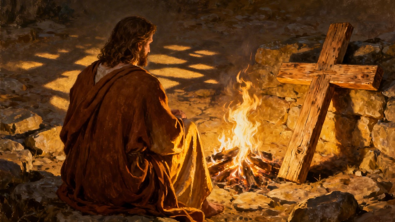 Sleep With Jesus by a Crackling Fire 🔥 Soft Christian Music for Deep Peace