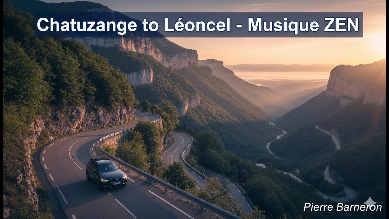 Ambient Peaceful relaxing music driving car Chatuzange to  Léoncel
