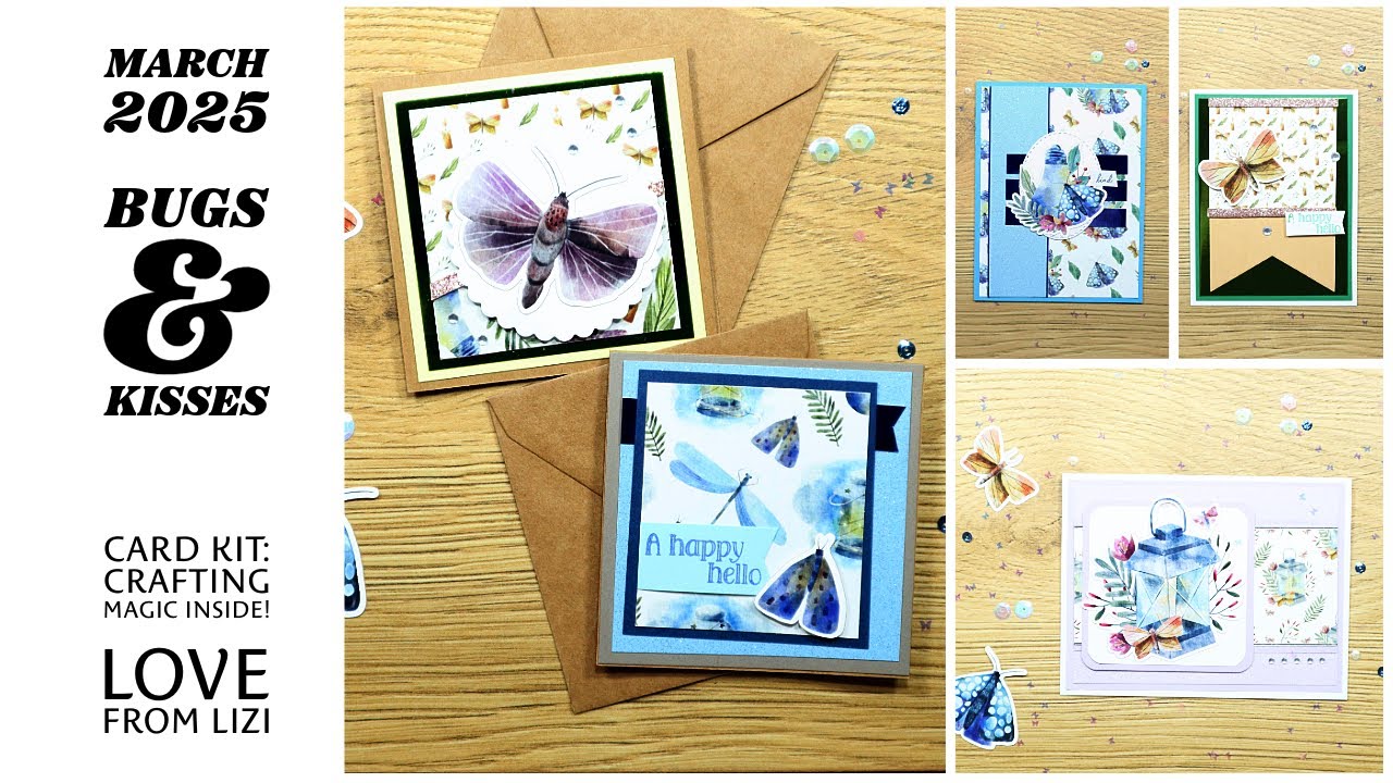 Love from Lizi March 2025 Kit: Bugs and Kisses – 8 Card Designs