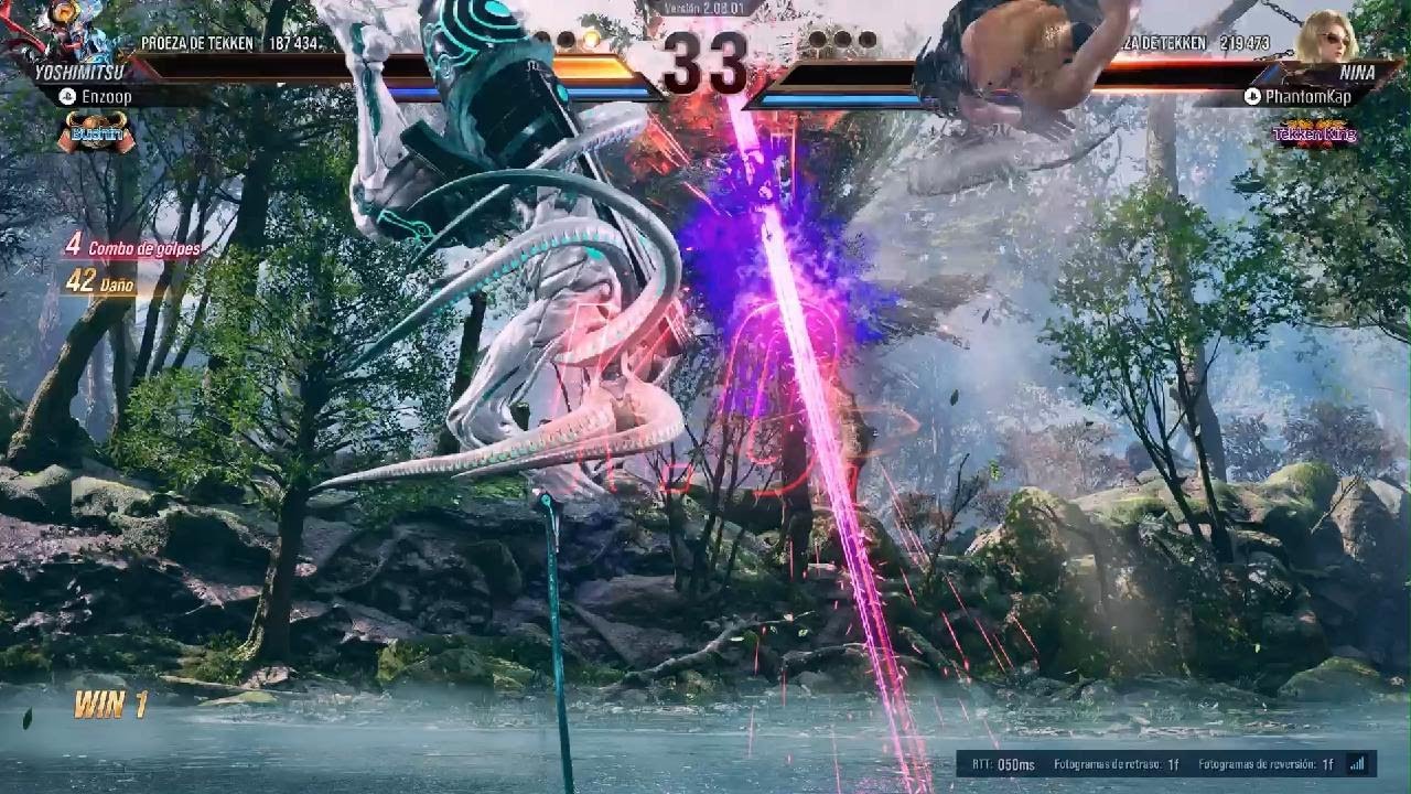 TEKKEN8 yoshimitsu vs nina y algo mas