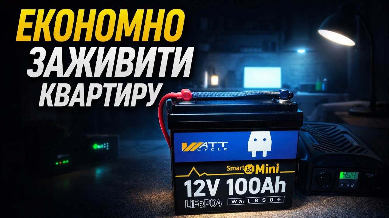 WattCycle 12V 100Ah Mini Bluetooth LiFePO4 акумулятор
