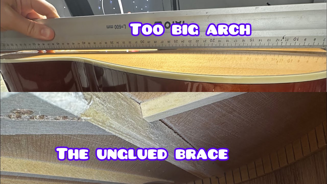 Fender Acoustic. Gluing a brace, a bridge plate and a bridge. Приклейка пружины, футера и бриджа.