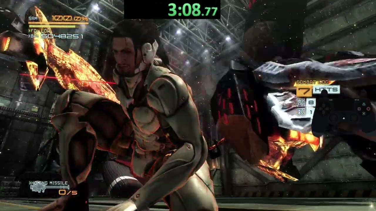 Metal Gear Rising Speedrun Jetstream Sam DLC NG | Fromer WR | 8:10 real time