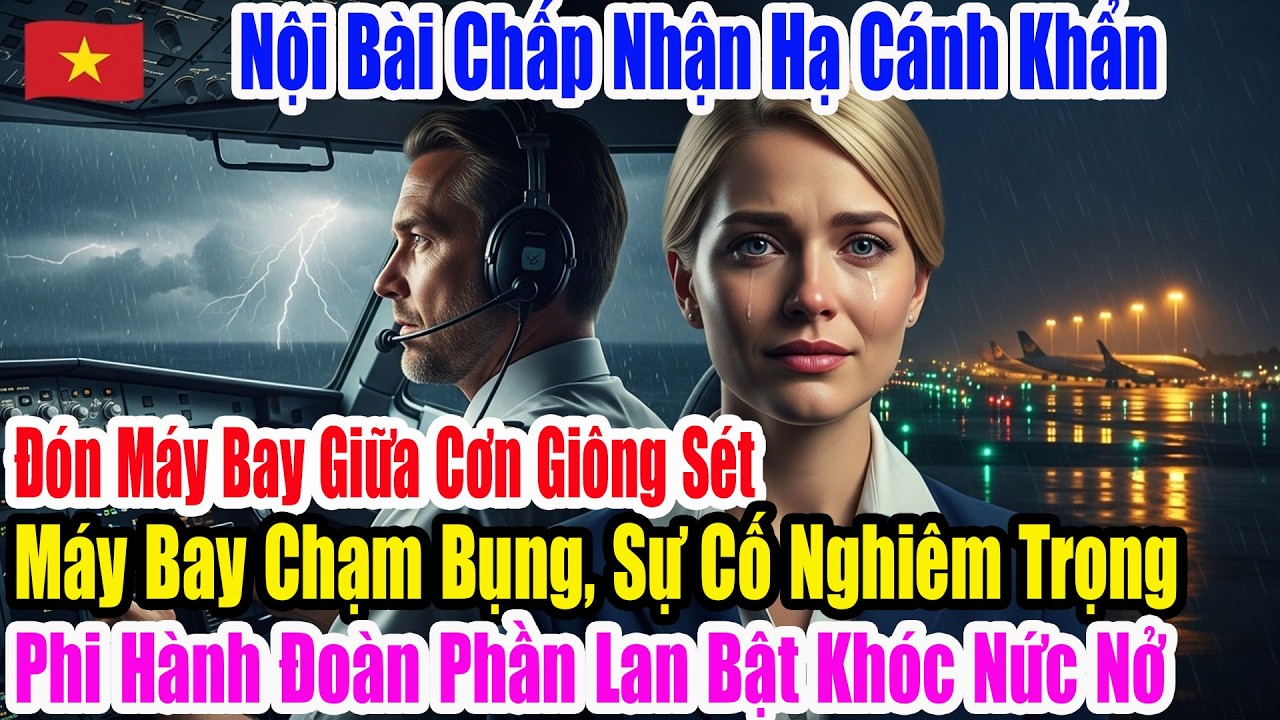 Sân bay Nội Bài chấp nhận hạ cánh khẩn giữa giông sét,máy bay chạm bụng khiến phi hành đoàn bật khóc