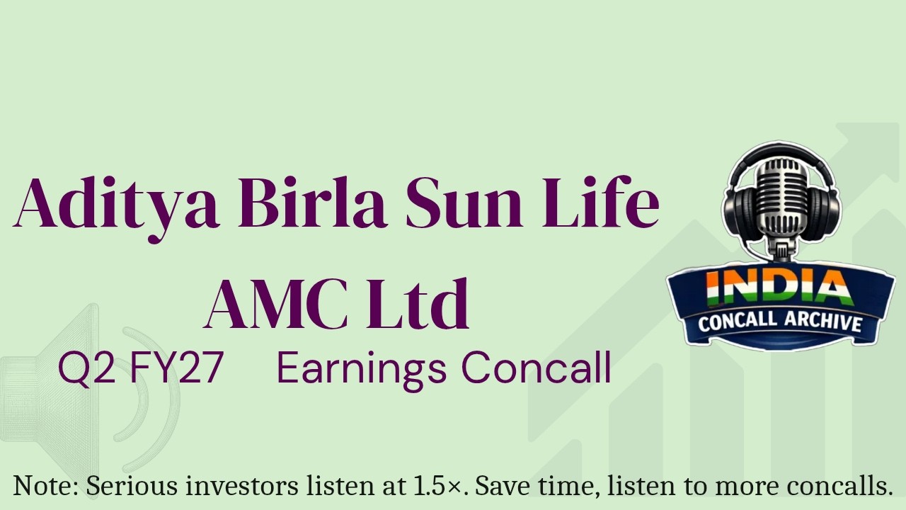 Aditya Birla Sun Life AMC Ltd | Q2 FY27 Earnings Concall