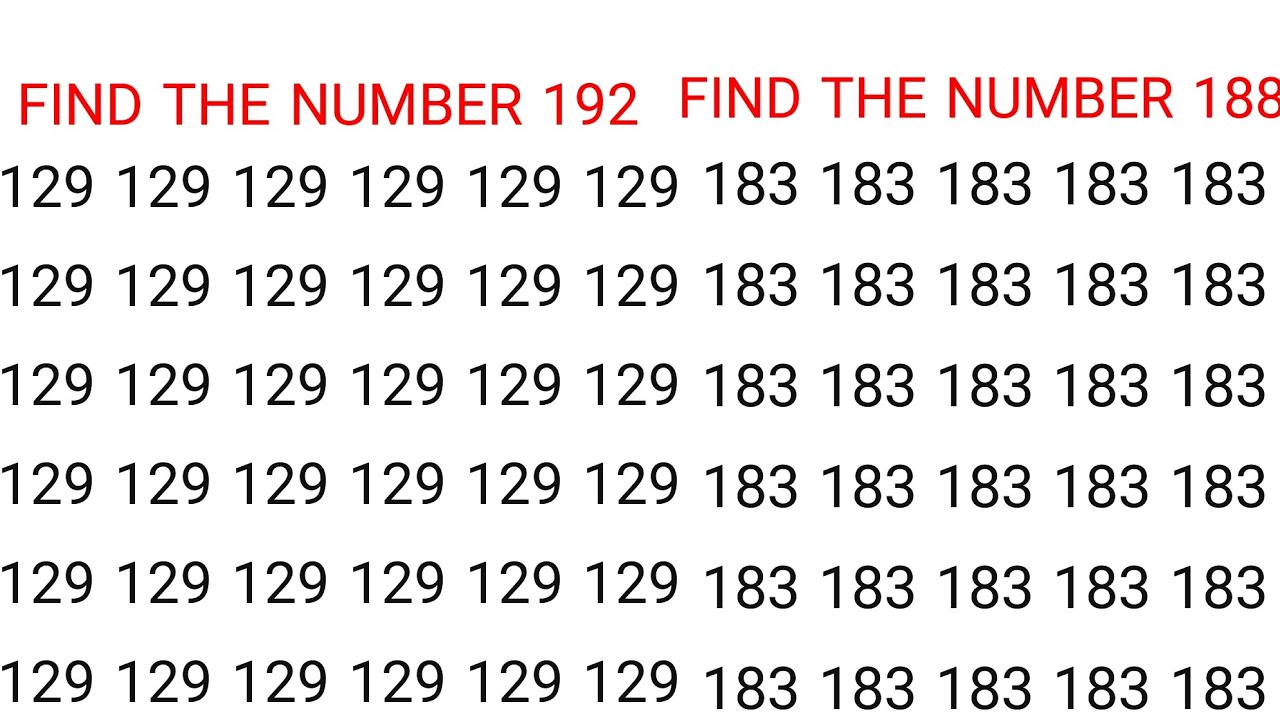 How Fast Can You Find the Number 