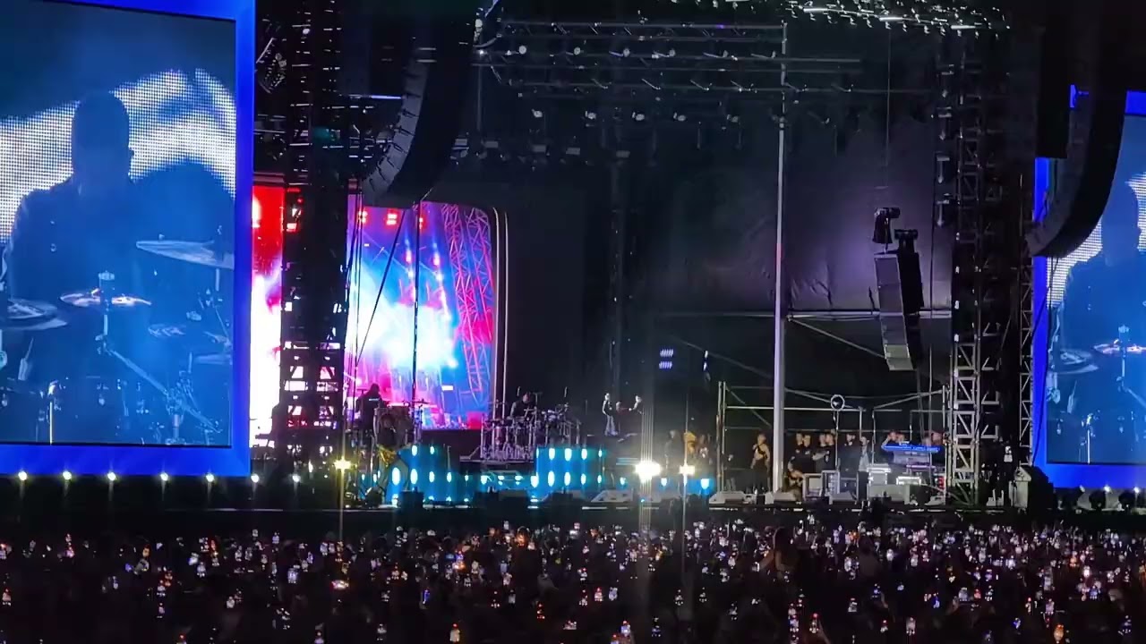 Pitbull performing 