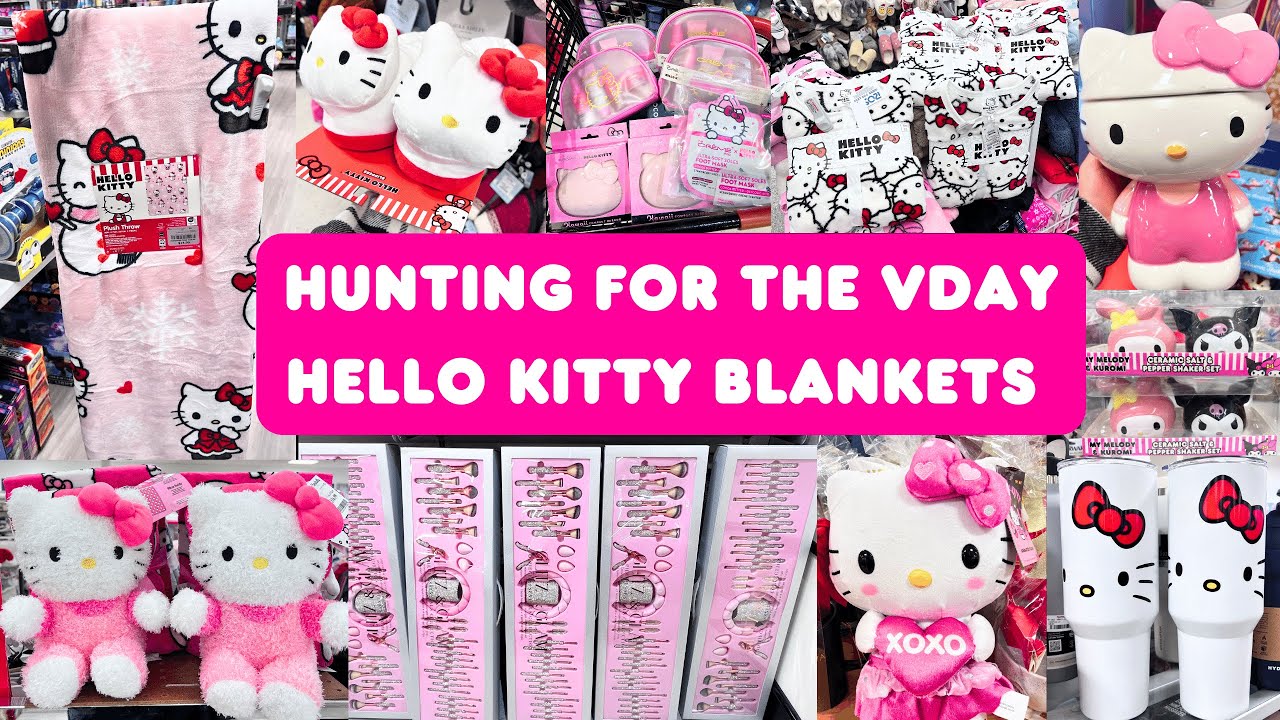 💖Hunting for the NEW Hello Kitty Valentine's Day Blankets!💕 #hellokitty #pink #sanrio
