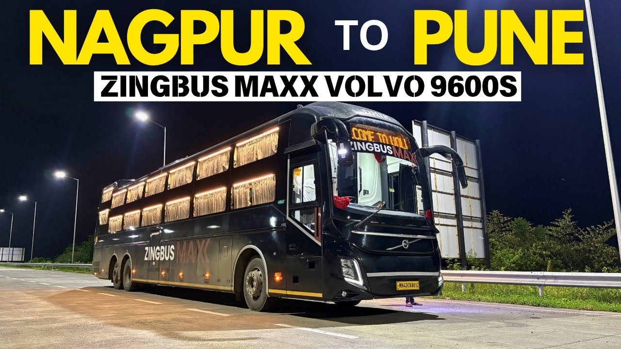 Nagpur to Pune Bus Journey 🚌 | Zingbus Maxx Volvo 9600 Multi-Axle Sleeper | Meals Onboard Experience