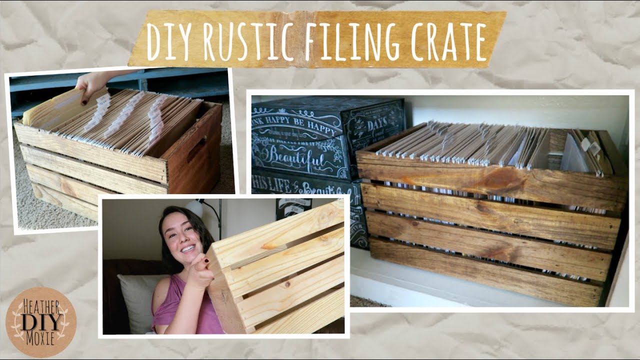 Turn a WOOD CRATE Into a Filing Cabinet? DIY Farmhouse Office Decor