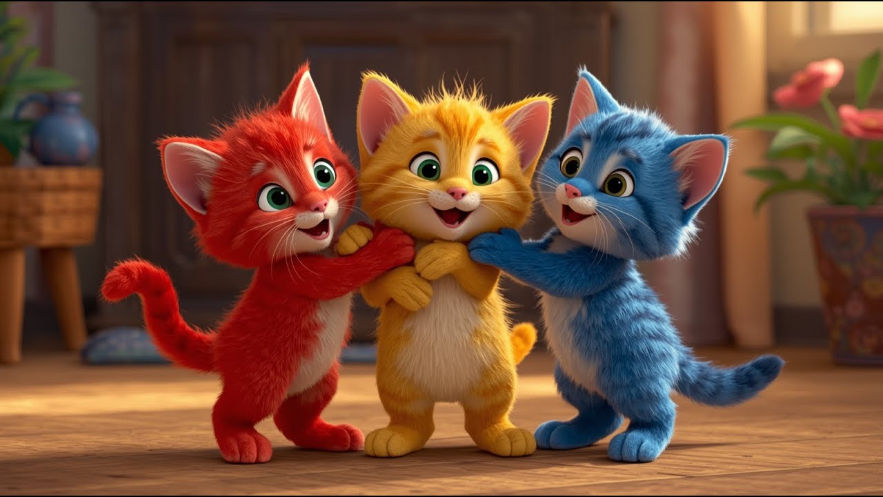 Sing and learn Spanish with the colorful kittens
