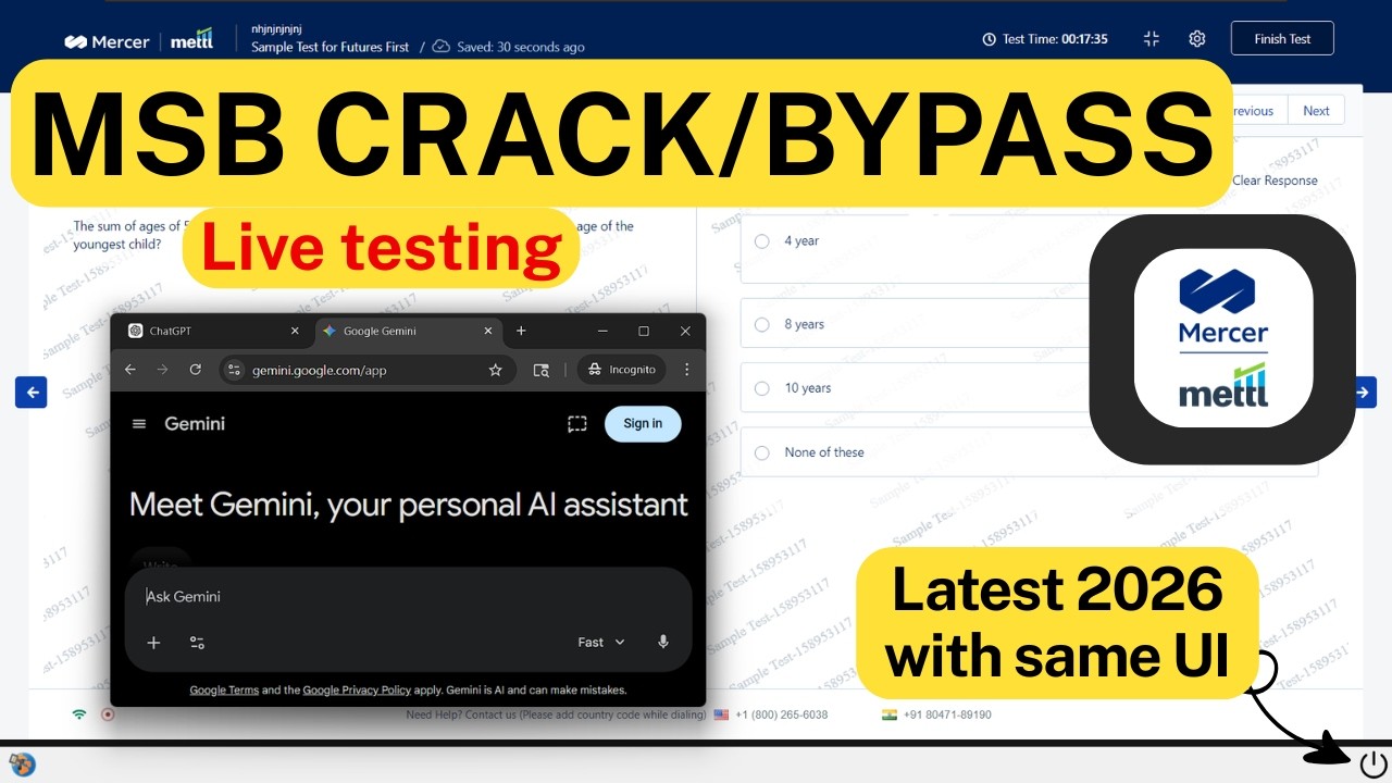 MSB CRACK | Mercer mettl secure browser bypass | COPY PASTING with AI | easy PROCESS , 2026 latest