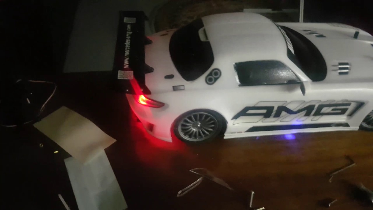 Mercedes sls tamiya tt-02 1:10 led rc model