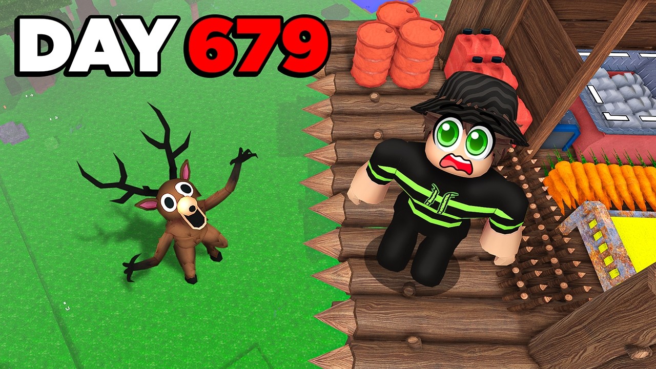 I Survived 1000 Days In An OVERPOWERED SKYBASE In 99 Night In The Forest!