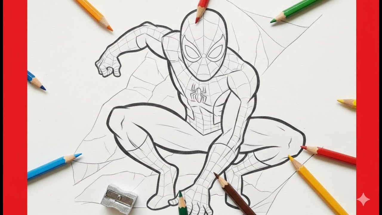 Spiderman Coloring Page 🎨 | Coloring Book for Kids 🎨 Spiderman Boyama Sayfası