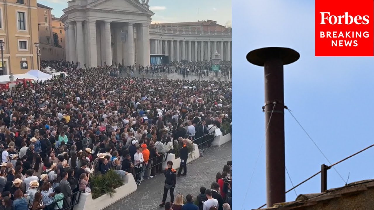 BREAKING: Massive Crowd Gathers In St. Peter's Square As First Smoke From Conclave Expected Soon