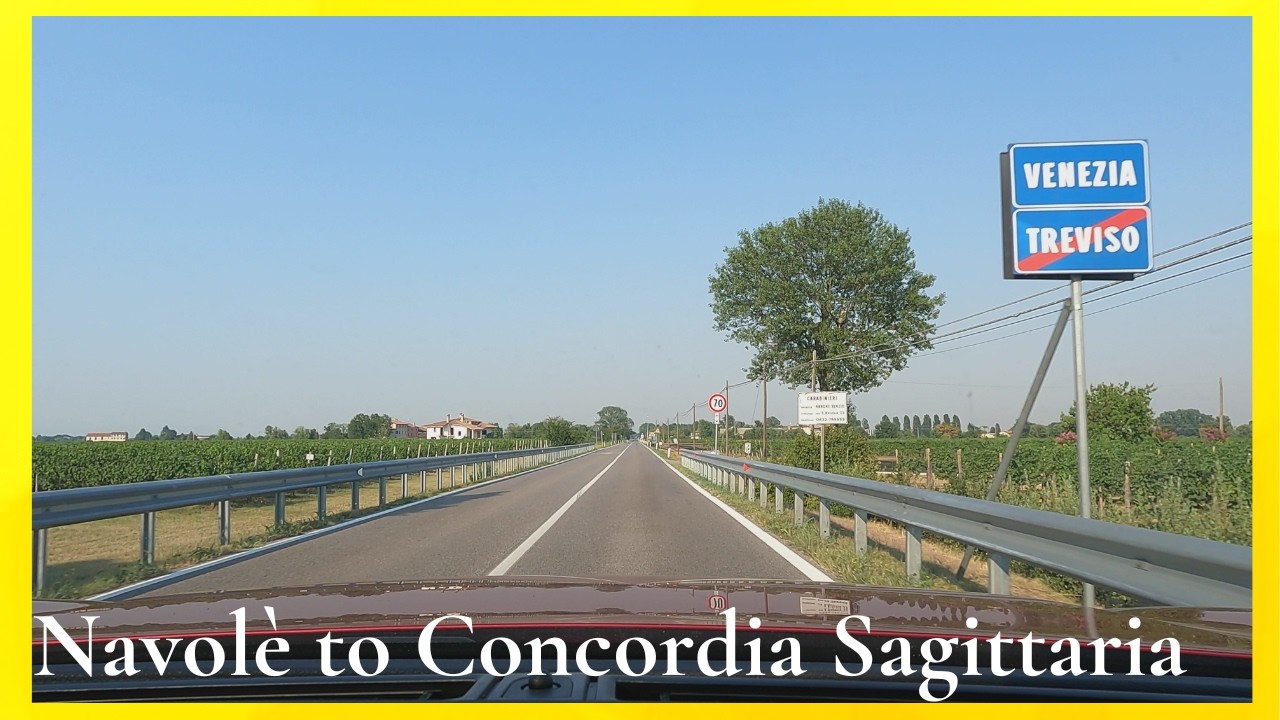 Treviso to Veneto / Navolè to Concordia Sagittaria - Driving Italy