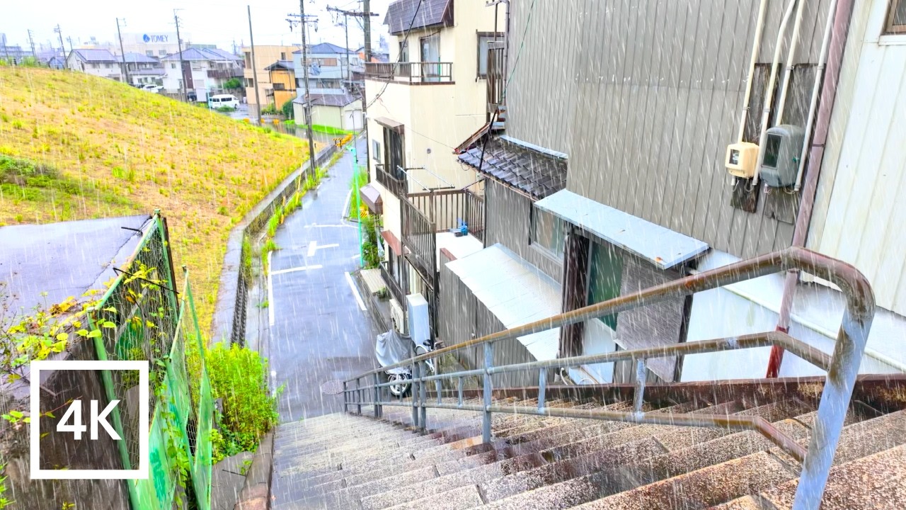4K Japan Walk - Rainy Day | Residential Area on Narrow Path in Nagoya City [4K/60fps]